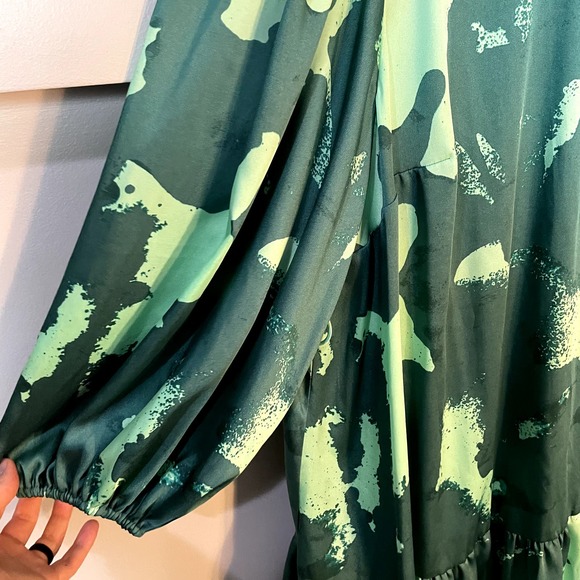 Alexis x Target Green Long Sleeve Dress in Green Tropical Print Size 2X - Picture 7 of 16